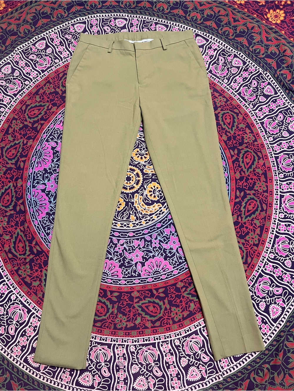ASOS Mens Olive Slim Fit Dress Pants 30x30 Super Skinny Stretch Chinos Green